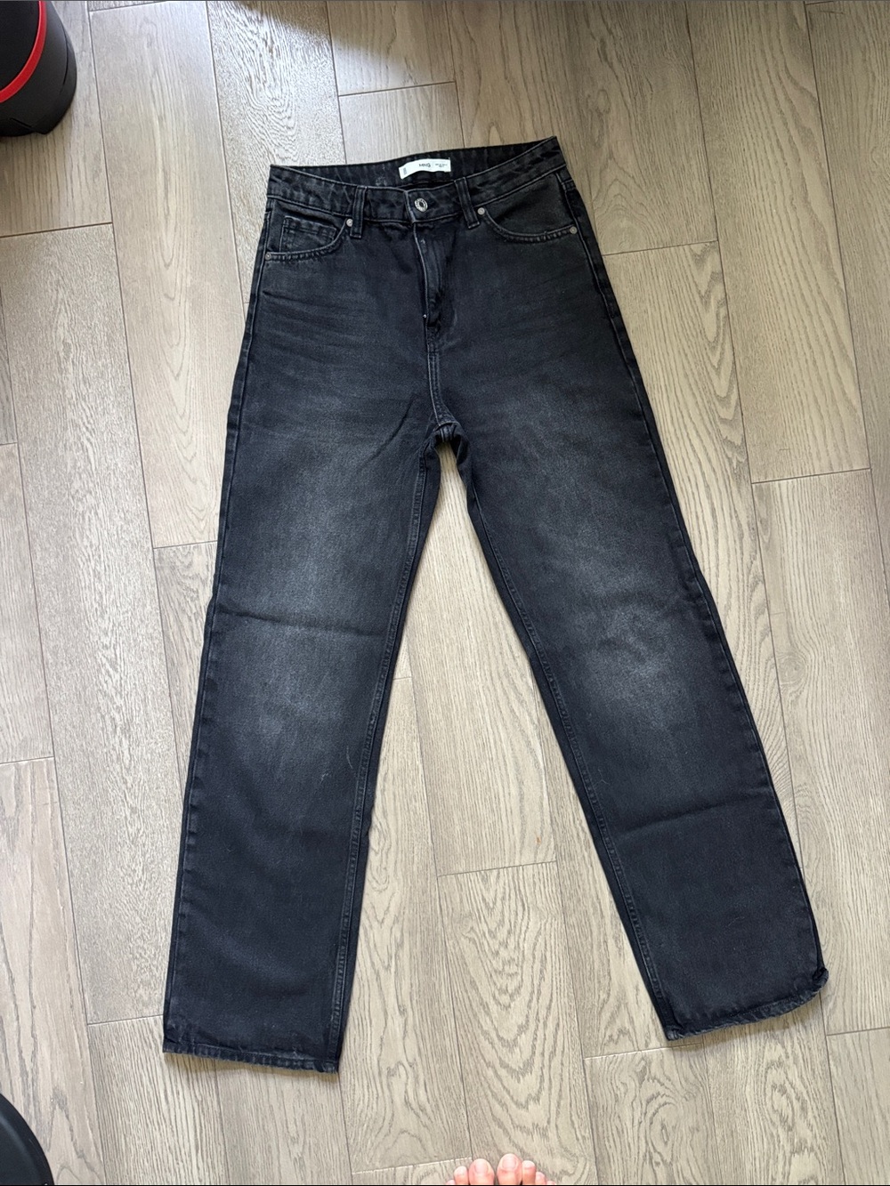 Mango straight leg jeans - washed black